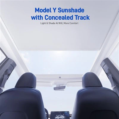 Model Y Sunshade with Concealed Track