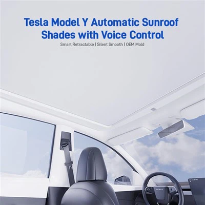 Tesla Model Y Automatic Sunroof Shades with Voice Control