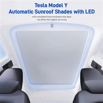 Tesla Model Y Automatic Sunroof Shades with LED