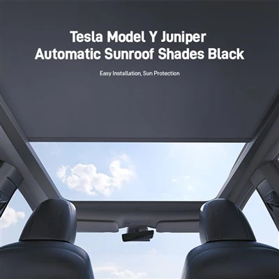 Tesla Model Y Juniper Automatic Sunroof Shades Black