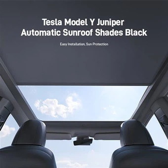 Tesla Model Y Juniper Automatic Sunroof Shades Black