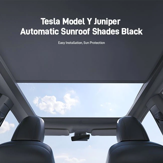 Tesla Model Y Juniper Automatic Sunroof Shades Black